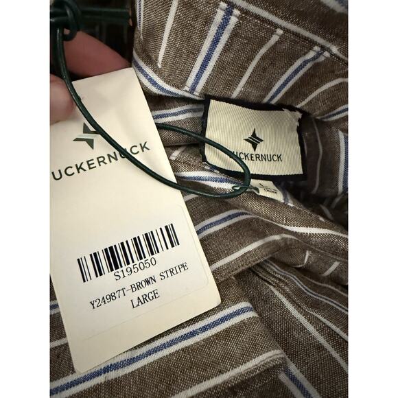 NWT Tuckernuck Summer Stripe Linen Carlotta Shirt Dress L - Picture 5 of 6